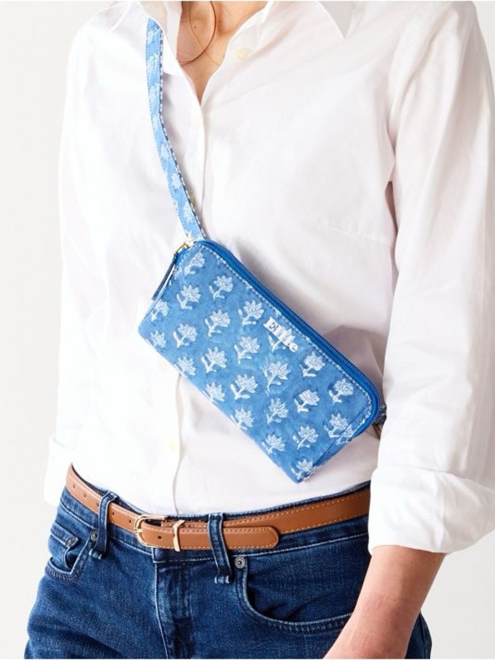 Mark & Graham Block Print Dog Walking Crossbody